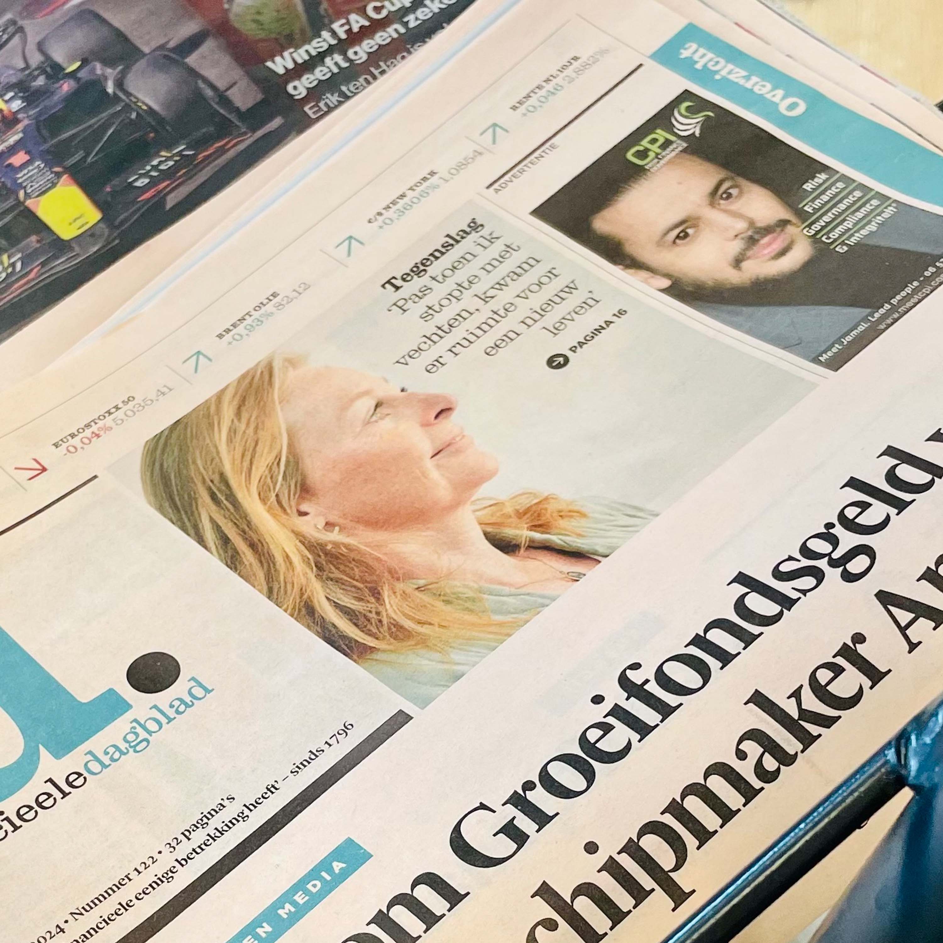 Foto van Lenneke Vente en Stichting Lichter Leven in het Algemeen Dagblad 