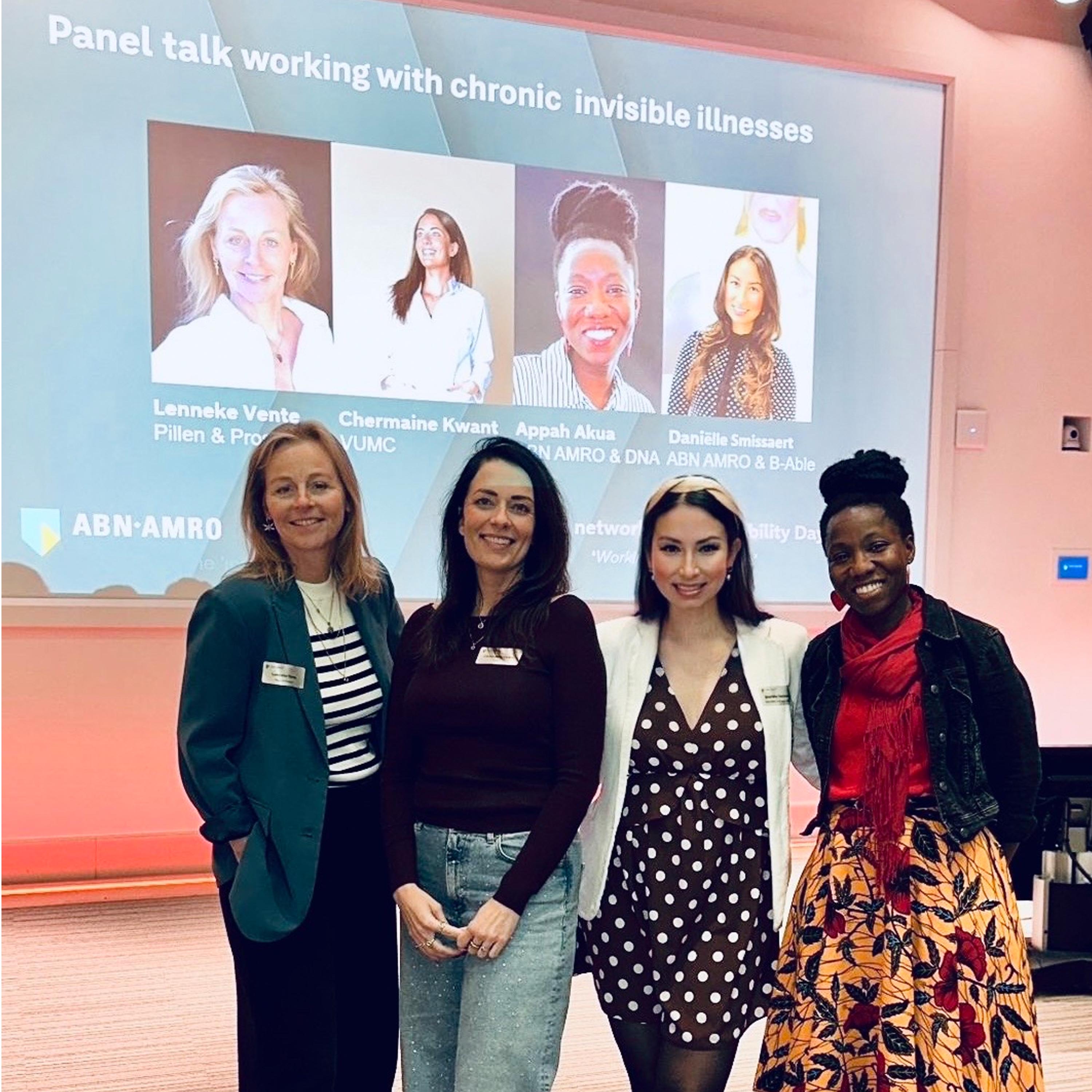 Stichting Lichter Leven Lenneke Vente en drie andere sprekers op een evenement